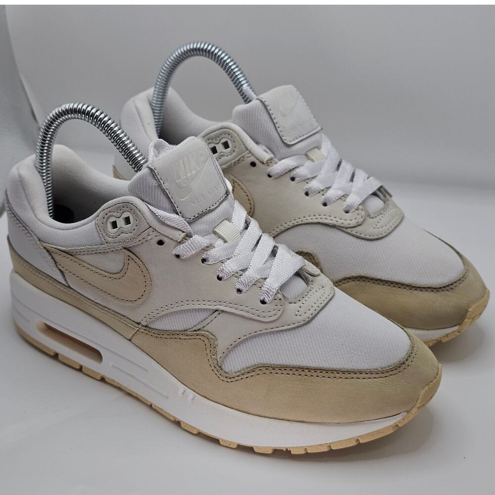 Nike Air Max 1 Premium Sanddrift Womens 7 UK 4.5 Sneakers White Cream FB5060-100